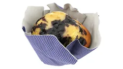 Wrapped blueberry muffin