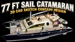 70 ft sail catamaran that  will  withstand  grounding  and beaching .  a   concept  3D  model