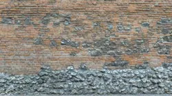 brick wall with stones