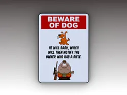 danger sign dog