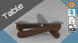 Furniture table with glass