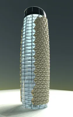 Internal structure of sunshade in Al Bahar Tower
