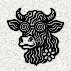 Other STL Download - boho hippie cow wall art home decorby Kaoz Kitten