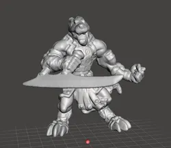 WOLF WARRIOR WULFEN EXECUTIONER MINIATURE MODEL FANTASY GAMES DND RPG 3D Print Model in Board Game 450234