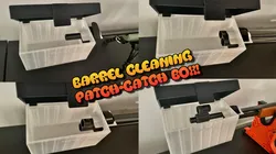 Barrel cleaning patch-catch box