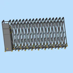 Factory gate retractable iron door scene model
