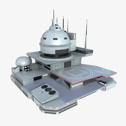 Futuristic spaceport