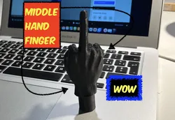 Hande middle finger for middle finger