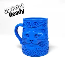 Home Decorations & Ornaments STL تنزيل - Cat Mug - 3D Everything