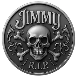 jimmy r.i.p. custom name coin token wall art rememberance