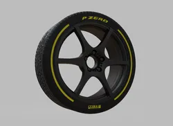 Miniature Konig Tandem Rim & Tire - 3D Print - No Textures