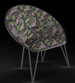 Orbit Chair with Bird Fabric
