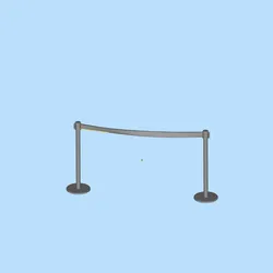Retractable belt isolation belt isolation guardrail queuing guardrail scene model