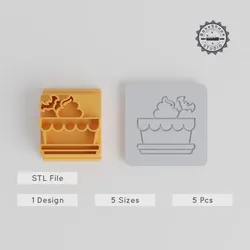 Tart Stamp Tile Collection, 5 Motif Sizes, Perfect for Clay, Cookies & Fondant Crafting