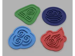 Avatar the Last Air Bender Symbols (Air, Fire, Water, Earth)