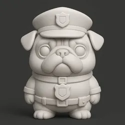 Characters & Creatures STL Descărcare - Officer Pug - Meta Mystery