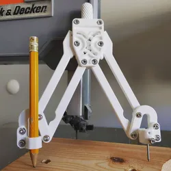 Drafting compass with geared parallell arms