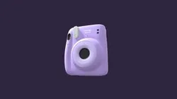 Instax instant camera with purple