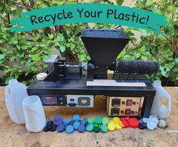 Low cost plastic extruder for filament production and recycling plastic