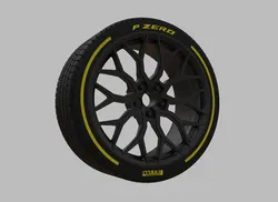 Miniature Vossen HF-2 Rim & Tire  - 3D Print - No Textures