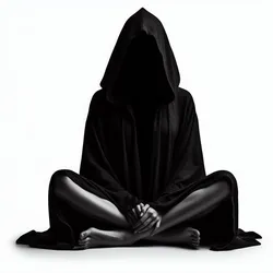 Modern Horror Girl 3D Print – Creepy Sitting Girl in Black Dress, Dark Art Figurine, Gothic Decorative Model