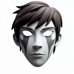 Modern Style Human Face 3D Print – Minimalist Head Sculpture, Decorative Mask, Contemporary Art Model