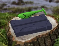 Rubber fishing bait mold top filling