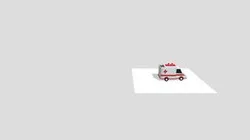 Stylized Ambulance Van Low Poly Model