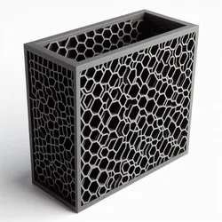 Voronoi Style Box Pot 3D Print – Modern Net-Pattern Holder, Decorative Storage Container, Stylish Desk Organizer