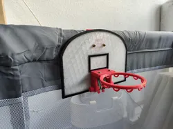 Basketball hoop and board for playpen