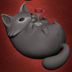 Characters & Creatures STL indir - Lazy Cat - That3DBalloonGuy