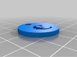 Coin for shopping cart (1 €) with key hole