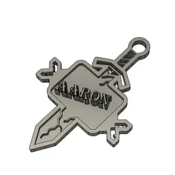 Fișiere pentru imprimante 3D | Fișier 3MF | Mine Craft Name Key Chain (Aaron)