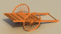 Low Poly Wooden Cart