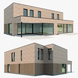 Modern House 02 light brick and wood