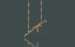 AK-47 and bullets necklaces 3D Print Model in Pendants 435699