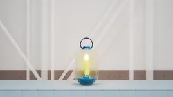 Candle Light Lantern with Multiple Parts on a Tiles Floor