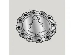 Classic Maid Silhouette Coaster (Ruffle & Royal Lily)