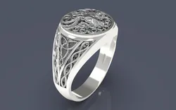 Eikpyrnir Scandinavian Ring 3D Print Model in Rings 435352