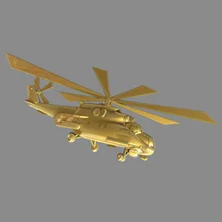 Helicopter MI 24 side view 3D Print Model in Coins and Badges 434358