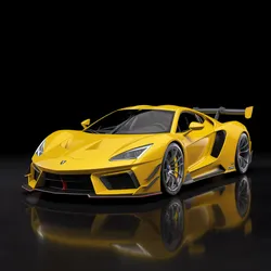 High Performance Yellow Race Car