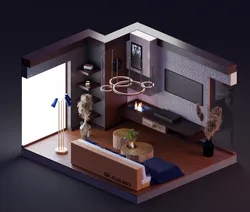 Modern Living Room in Blender