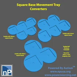 Square Base Movement Tray Converter Free 3D Print Model in Game Accessories 435937