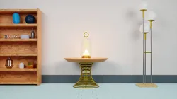 Vintage Candle Lantern on the Table
