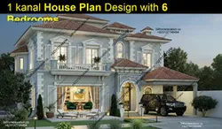 1 Kanal House Plan Design with 6 Bedrooms