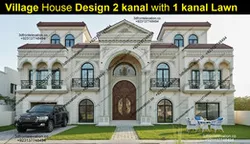 2 Kanal Spanish Village House Design with 1 Kanal Lawn – Mandi Kharian Jehlum Daska Sambrial