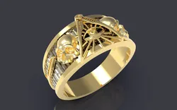 All-seeing eye massonic ring 3D Print Model in Rings 437926