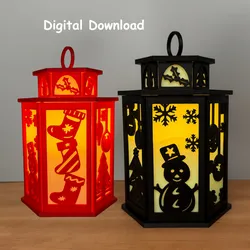 Christmas Lantern Lamp Decoration Tea Light Candle Holder Christmas Home Decor Lamp Snowman Decor