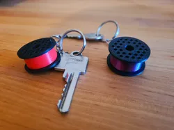 Filament spool keychain (with wall mount/holder)