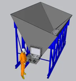 INDUSTRIAL STORAGE HOPPER FOR HANDLING SOLID MATERIALS | TOLVA DE ALMACENAMIENTO INDUSTRIAL PARA MANEJO DE MATERIALES SÓLIDOS
